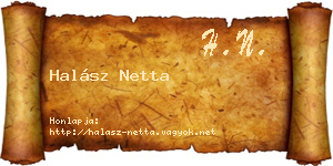 Halász Netta névjegykártya